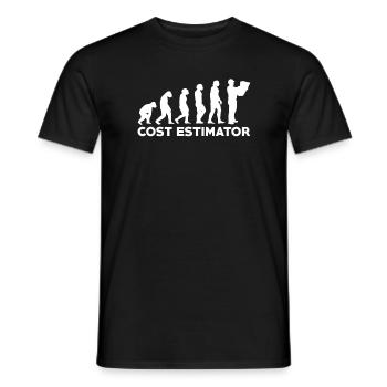Évolution de l’estimateur de coûts - T-shirt homme - noir - Devant - AI Model Male 178 light (178cm)