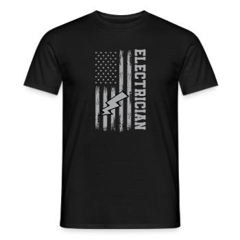 Amerikanischer Elektriker - Männer T-Shirt - Schwarz - Vorne - AI Model Male 178 light (178cm)