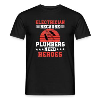 Lustiges Elektriker Geschenk - Männer T-Shirt - Schwarz - Vorne - AI Model Male 178 light (178cm)