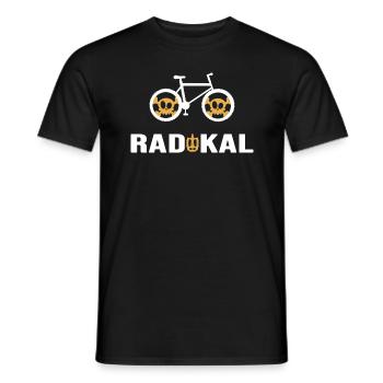 Fahrrad Bike Rennrad "Radikal" Fahrradkette - Männer T-Shirt - Schwarz - Vorne - AI Model Male 178 light (178cm)
