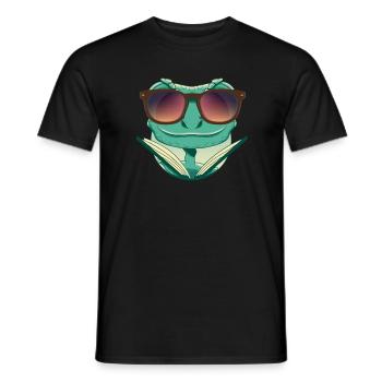 Cool chameleon with sunglasses - Men's T-Shirt - black - Front - AI Model Male 178 light (178cm)