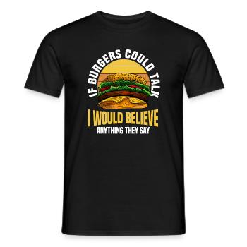 Burger lovers - Men's T-Shirt - black - Front - AI Model Male 178 light (178cm)
