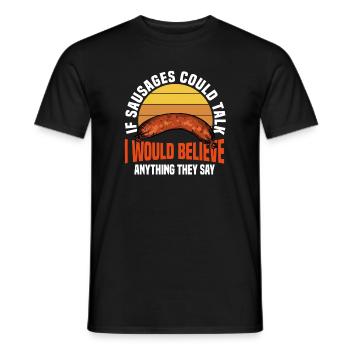 Sausage Fan Design - Men's T-Shirt - black - Front - AI Model Male 178 light (178cm)