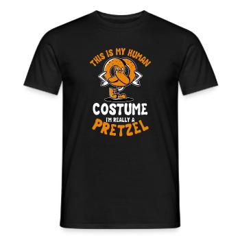 Menschliches Brezel Kostüm - Männer T-Shirt - Schwarz - Vorne - AI Model Male 178 light (178cm)