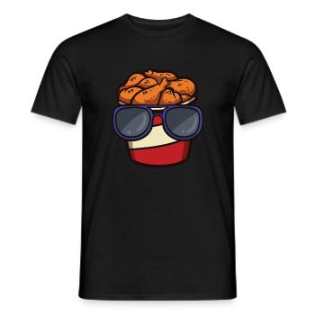 Fried Chicken Bucket with - Men's T-Shirt - black - Front - AI Model Male 178 light (178cm)