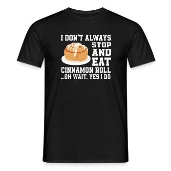 Funny Cinnamon Roll Design - Men's T-Shirt - black - Front - AI Model Male 178 light (178cm)