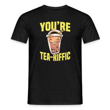 Sweet Bubble Tea Word Game - Men's T-Shirt - black - Front - AI Model Male 178 light (178cm)