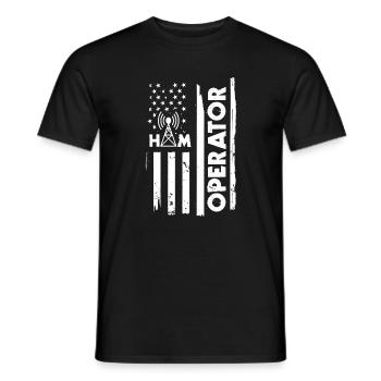 Amateurfunker Mit Usa-flagge - Männer T-Shirt - Schwarz - Vorne - AI Model Male 178 light (178cm)