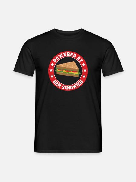 Powered by ham sandwich - Men's T-Shirt - black