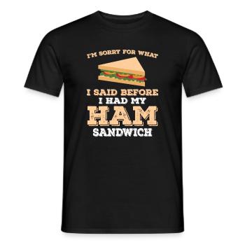 Lustiger Schinken Sandwich Spruch - Männer T-Shirt - Schwarz - Vorne - AI Model Male 178 light (178cm)