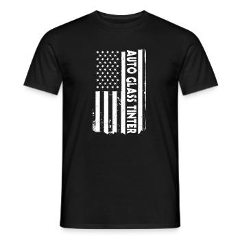 USA Flag Car Glass Tinter - Men's T-Shirt - black - Front - AI Model Male 178 light (178cm)
