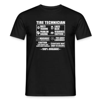 Tyre Technician Gift - Men's T-Shirt - black - Front - AI Model Male 178 light (178cm)