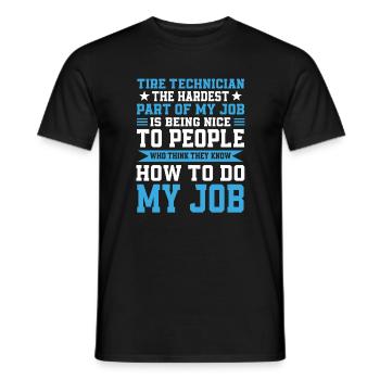 Tyre Technician - Men's T-Shirt - black - Front - AI Model Male 178 light (178cm)