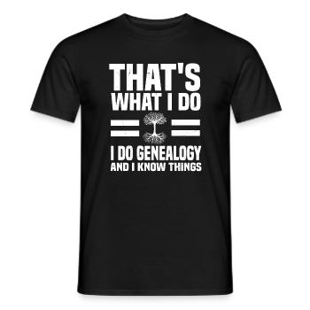 Funny family tree research saying - Men's T-Shirt - black - Front - AI Model Male 178 light (178cm)