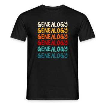 Family tree research - Men's T-Shirt - black - Front - AI Model Male 178 light (178cm)