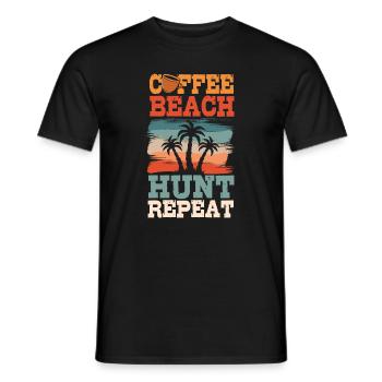 Kaffee Und Strandgutsammlen - Männer T-Shirt - Schwarz - Vorne - AI Model Male 178 light (178cm)