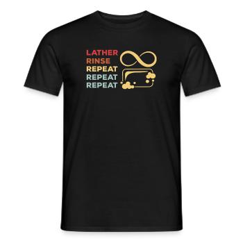 Funny soap maker design - Men's T-Shirt - black - Front - AI Model Male 178 light (178cm)