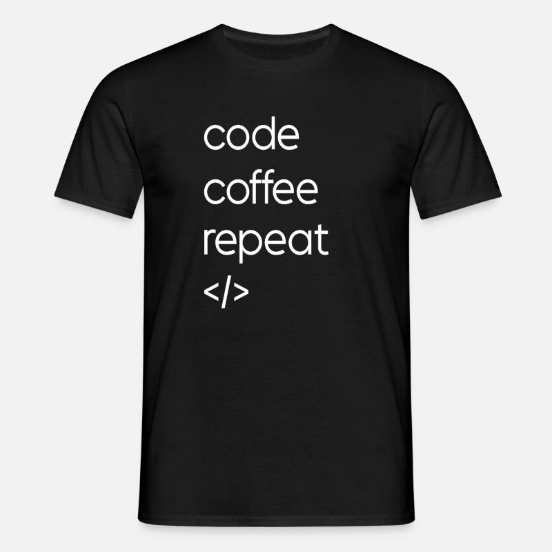 Code Coffee Repetition - Men's T-Shirt - black