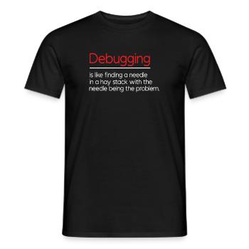 Fun debugging design - Men's T-Shirt - black - Front - AI Model Male 178 light (178cm)