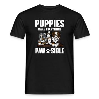 Lustige Welpen Liebhaber Wortspiel - Männer T-Shirt - Schwarz - Vorne - AI Model Male 178 light (178cm)