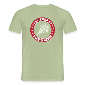 Propulsé par cresson de jardin - T-shirt homme - vert sauge - Devant - AI Model Male 178 light (178cm)