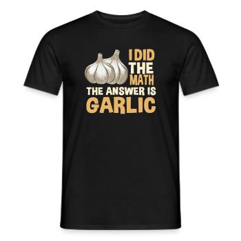 Blague sur l’ail - T-shirt homme - noir - Devant - AI Model Male 178 light (178cm)