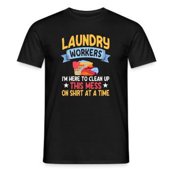 Drôle de cadeau d’ouvrier de blanchisserie - T-shirt homme - noir - Devant - AI Model Male 178 light (178cm)