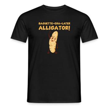 Funny Baguette Word Game - Men's T-Shirt - black - Front - AI Model Male 178 light (178cm)