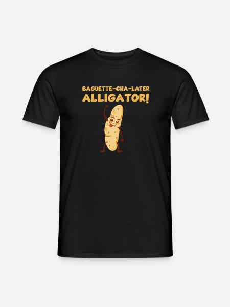 Funny Baguette Word Game - Men's T-Shirt - black