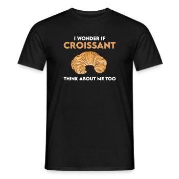Drôle de design de croissant - T-shirt homme - noir - Devant - AI Model Male 178 light (178cm)