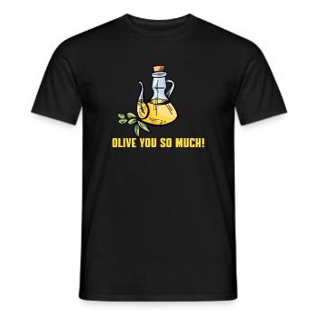 Funny olive oil pun - Men's T-Shirt - black - Front - AI Model Male 178 light (178cm)