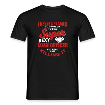 Drôle d’agent de crédit disant - T-shirt homme - noir - Devant - AI Model Male 178 light (178cm)