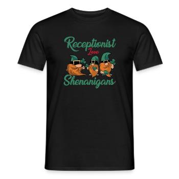 Grappige receptioniste St. Patrick's Day - Heren T-shirt - zwart - Voor - AI Model Male 178 light (178cm)