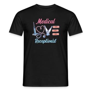 Conception pour réceptionnistes médicaux - T-shirt homme - noir - Devant - AI Model Male 178 light (178cm)