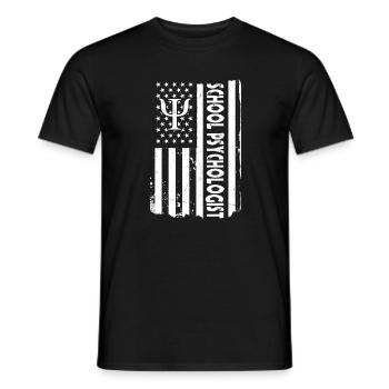 Psychologue scolaire USA - T-shirt homme - noir - Devant - AI Model Male 178 light (178cm)