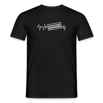 Date de confirmation - T-shirt homme - noir - Devant - AI Model Male 178 light (178cm)