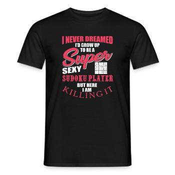 Lustiges Sudoku Spieler Shirt - Männer T-Shirt - Schwarz - Vorne - AI Model Male 178 light (178cm)