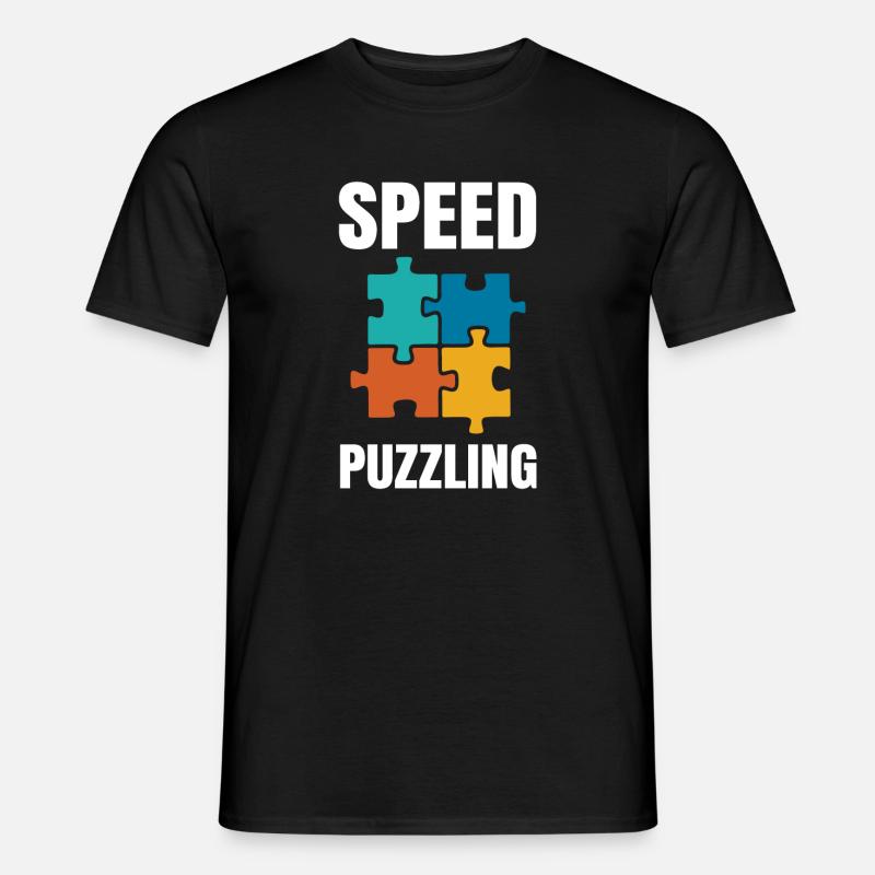 Speed Puzzling - Männer T-Shirt - Schwarz