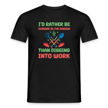 Garden saying for garden lovers - Men's T-Shirt - black - Front - AI Model Male 178 light (178cm)
