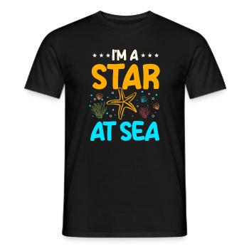 Idée cadeau drôle d’étoile de mer - T-shirt homme - noir - Devant - AI Model Male 178 light (178cm)