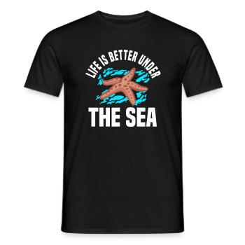 Seestern Shirt - Männer T-Shirt - Schwarz - Vorne - AI Model Male 178 light (178cm)