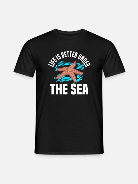 Seestern Shirt - Männer T-Shirt - Schwarz