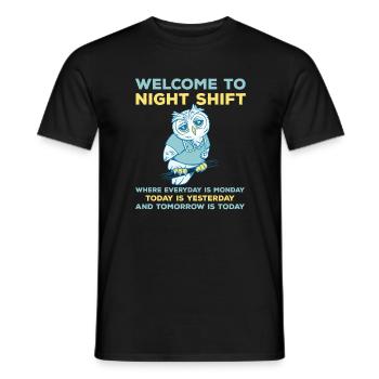 Drôle de dicton de nuit - T-shirt homme - noir - Devant - AI Model Male 178 light (178cm)