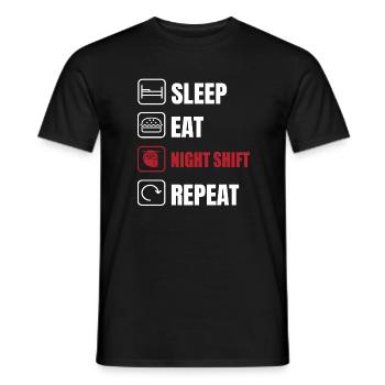 T-shirt drôle de Night Shift - T-shirt homme - noir - Devant - AI Model Male 178 light (178cm)
