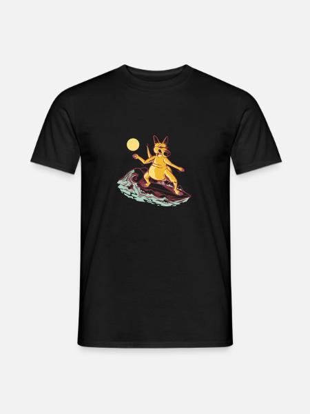 Surfer Kangaroo Australia - Men's T-Shirt - black
