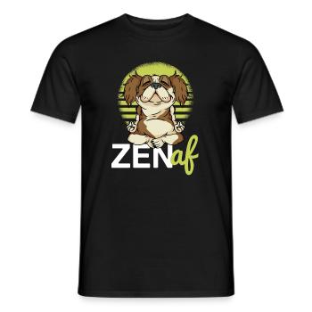 Funny Dog Yoga Zen AF - Men's T-Shirt - black - Front - AI Model Male 178 light (178cm)