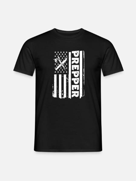 USA Flag Prepper Outfit - Men's T-Shirt - black