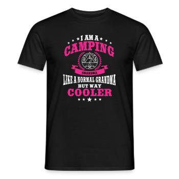 Funny Camping Grandma - Men's T-Shirt - black - Front - AI Model Male 178 light (178cm)