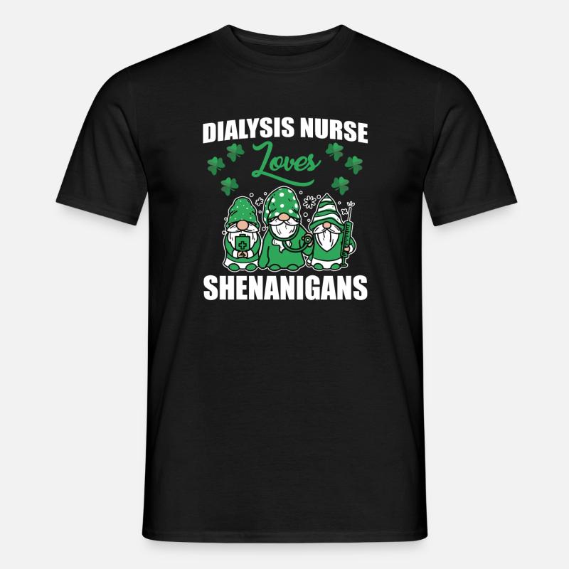 Lustige Dialyseschwester St. Patricks Day - Männer T-Shirt - Schwarz