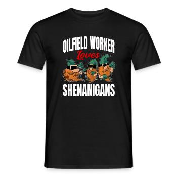 Drôle de travailleur pétrolier de la Saint-Patrick - T-shirt homme - noir - Devant - AI Model Male 178 light (178cm)